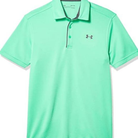 Under Armour Other - Under Armour Mens Golf Tech Polo Mint Green Heatgear Shirt L